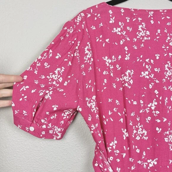 Seraphine Women's 8 Raspberry Sanna Maternity Nursing Midi Dress Viscose Floral - Picture 14 of 16